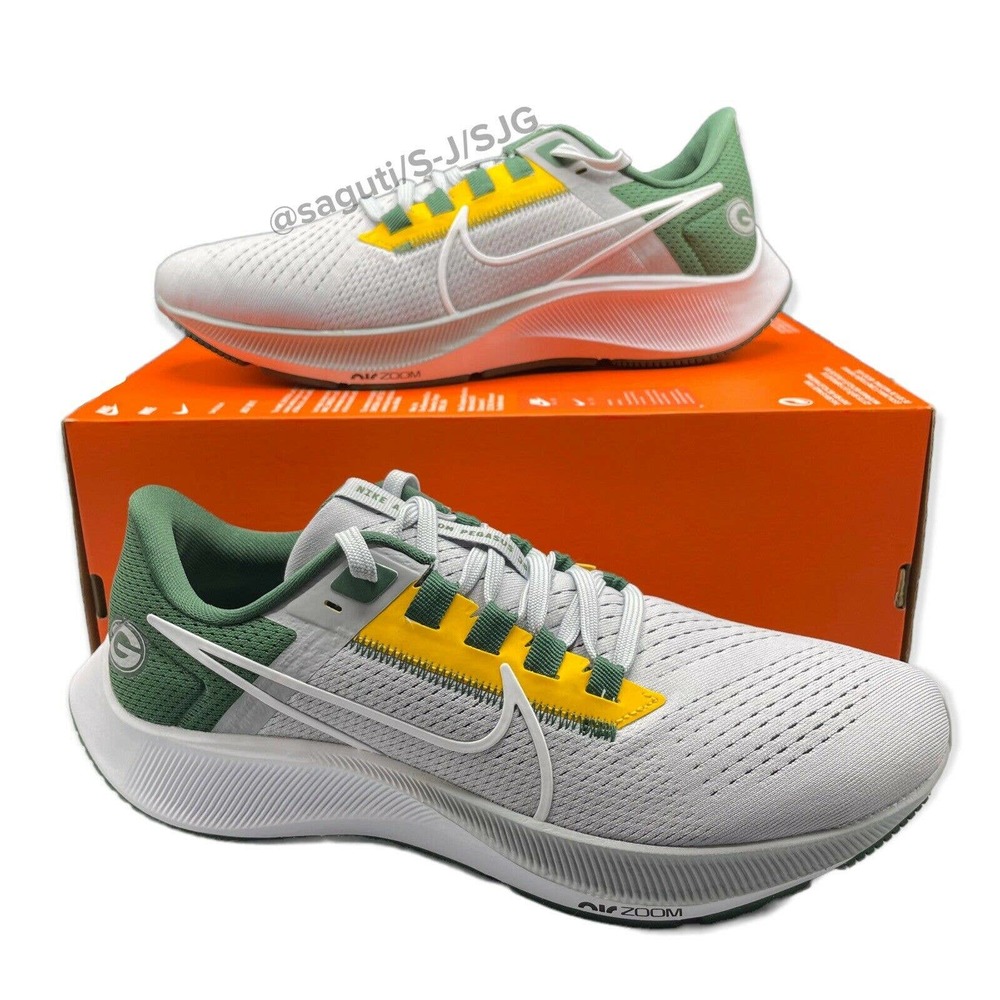 Nike Zoom Pegasus 38 Men Size 8.5 NFL Green Bay Packers Running Shoes DJ0844-001